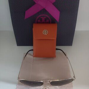 RARE TORY BURCH FOLDING SUNGLASSES WITH CASE